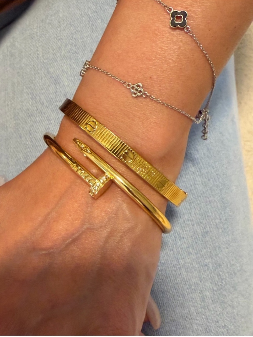 Cartier 18K Gold Plated Nail Bracelet
